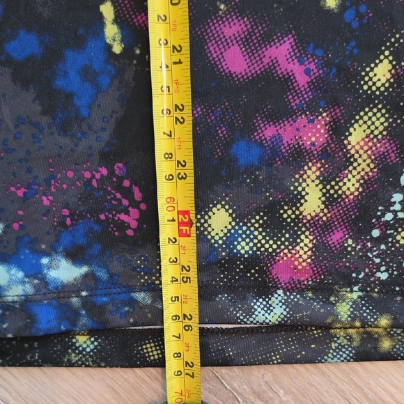 lukka Black Galaxy Print Racerback Tank with Yellow Blue Pink Splatter - Picture 8 of 8